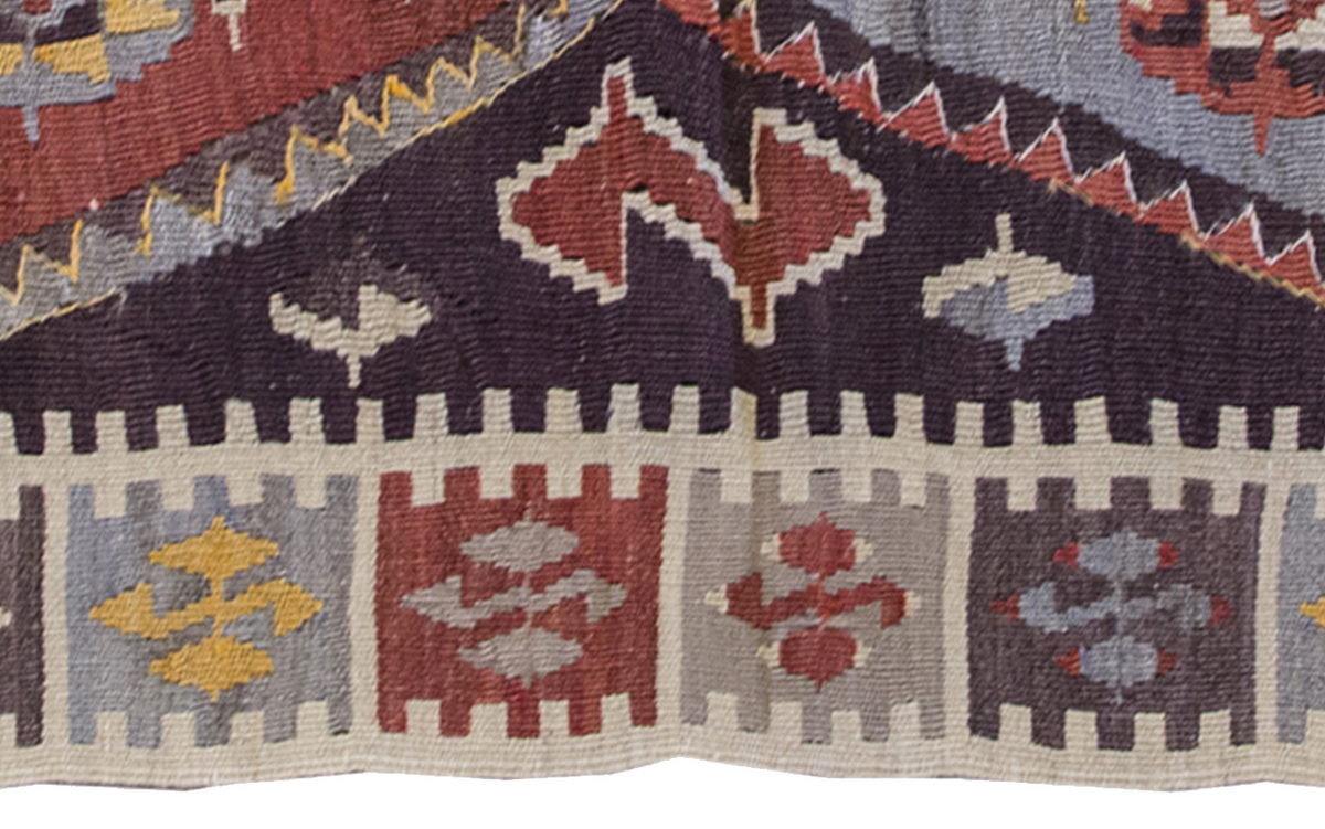 Vintage Kilim Rug,Kırşehir Kilim 2'4" x 4'2" feet 72 x 127 cm
