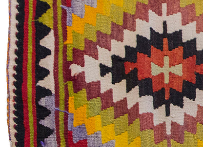 Vintage Kilim Rug,Denizli Kilim 2'4" x 4'3" feet 71 x 130 cm