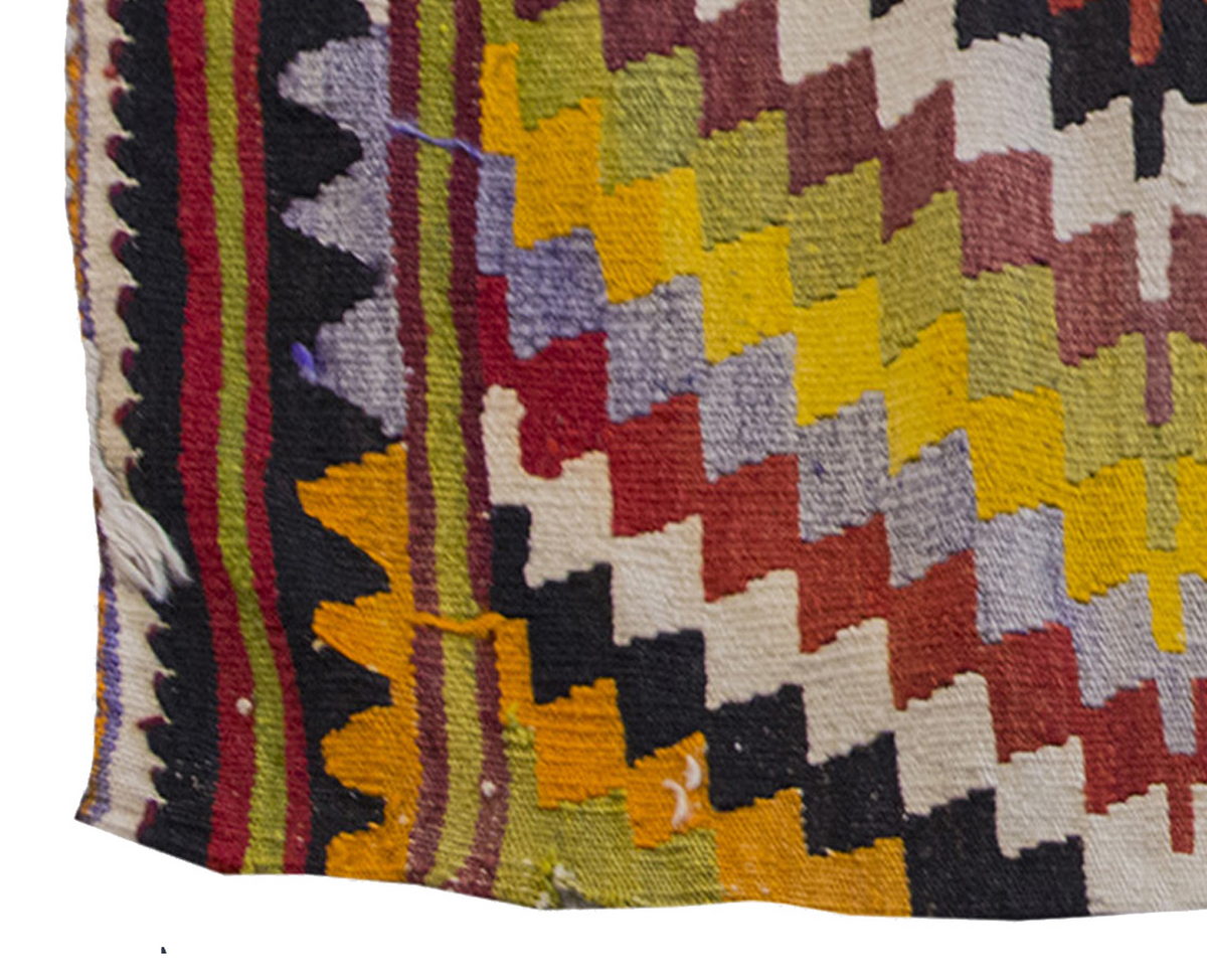 Vintage Kilim Rug,Denizli Kilim 2'4" x 4'3" feet 71 x 130 cm