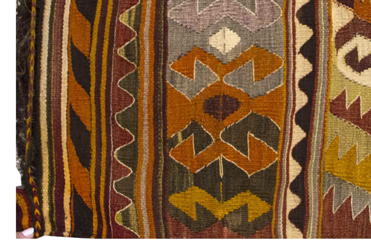 Vintage Kilim Rug,Denizli Kilim 2'4" x 4'5" feet 70 x 135 cm