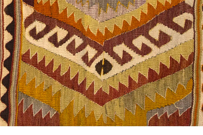 Vintage Kilim Rug,Denizli Kilim 2'4" x 4'5" feet 70 x 135 cm