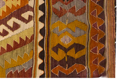 Vintage Kilim Rug,Denizli Kilim 2'4" x 4'5" feet 70 x 135 cm