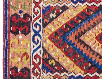 Vintage Fethiye Kilim Rug,Fethiye Kilim 2'6" x 3'7" feet 75 x 109 cm