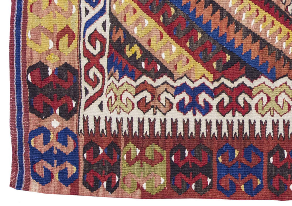 Vintage Fethiye Kilim Rug,Fethiye Kilim 2'6" x 3'7" feet 75 x 109 cm