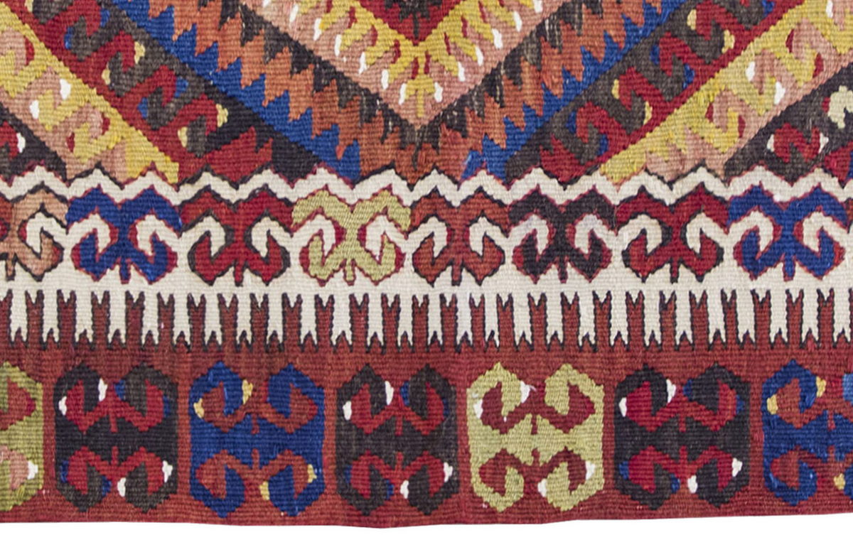 Vintage Fethiye Kilim Rug,Fethiye Kilim 2'6" x 3'7" feet 75 x 109 cm