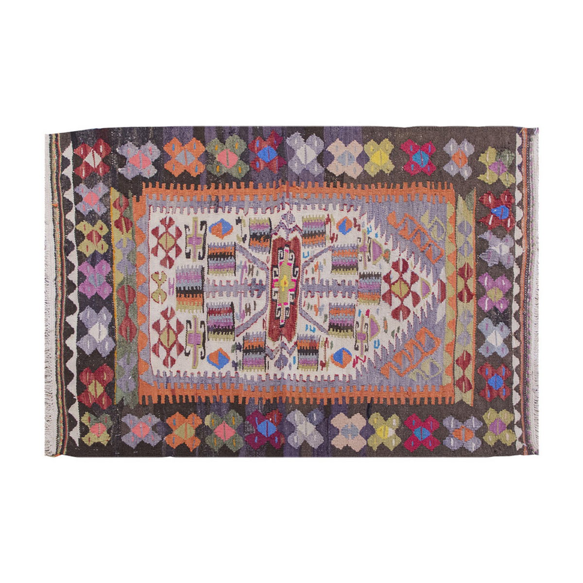 Vintage Kilim Rug,Denizli Eşme Kilim 2'6" x 4" feet 77 x 120 cm