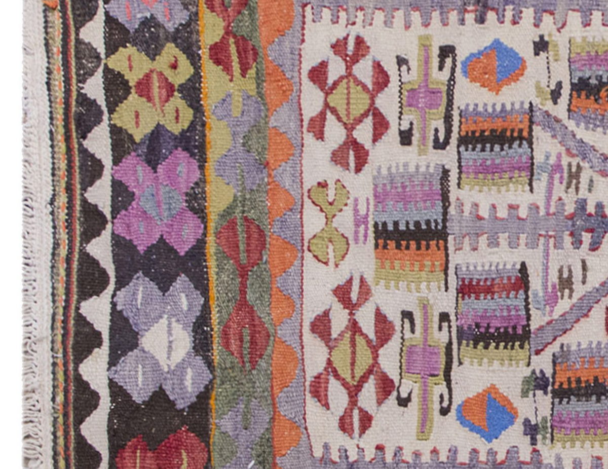 Vintage Kilim Rug,Denizli Eşme Kilim 2'6" x 4" feet 77 x 120 cm