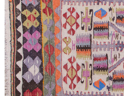 Vintage Kilim Rug,Denizli Eşme Kilim 2'6" x 4" feet 77 x 120 cm