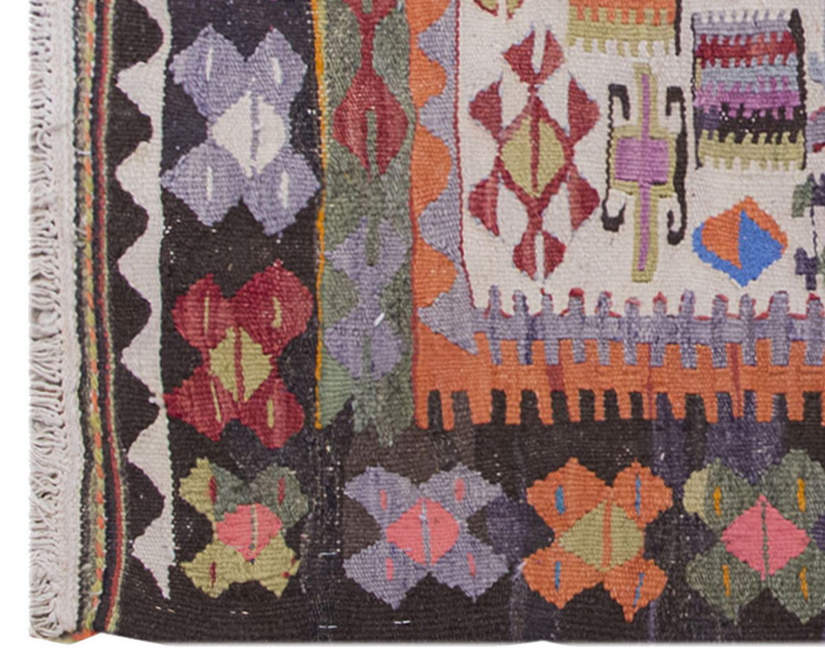 Vintage Kilim Rug,Denizli Eşme Kilim 2'6" x 4" feet 77 x 120 cm