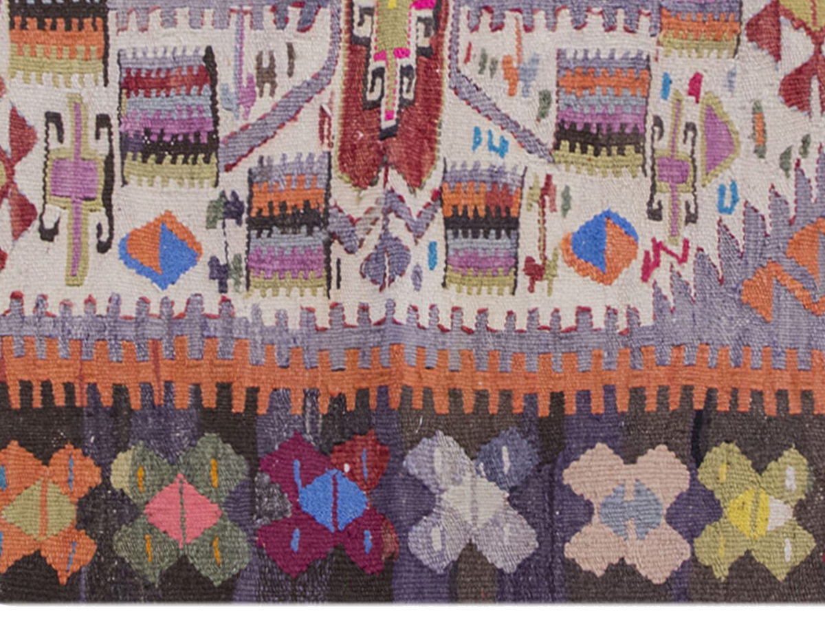 Vintage Kilim Rug,Denizli Eşme Kilim 2'6" x 4" feet 77 x 120 cm