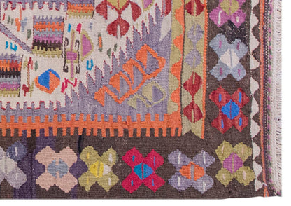 Vintage Kilim Rug,Denizli Eşme Kilim 2'6" x 4" feet 77 x 120 cm
