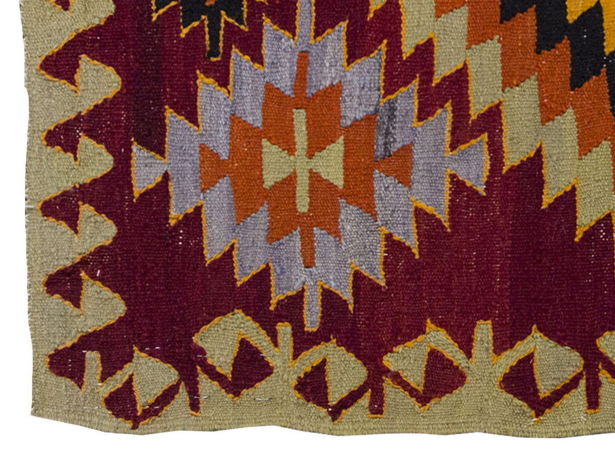Vintage Kilim Rug,Denizli Kilim 2'7" x 3'1" feet 80 x 95 cm