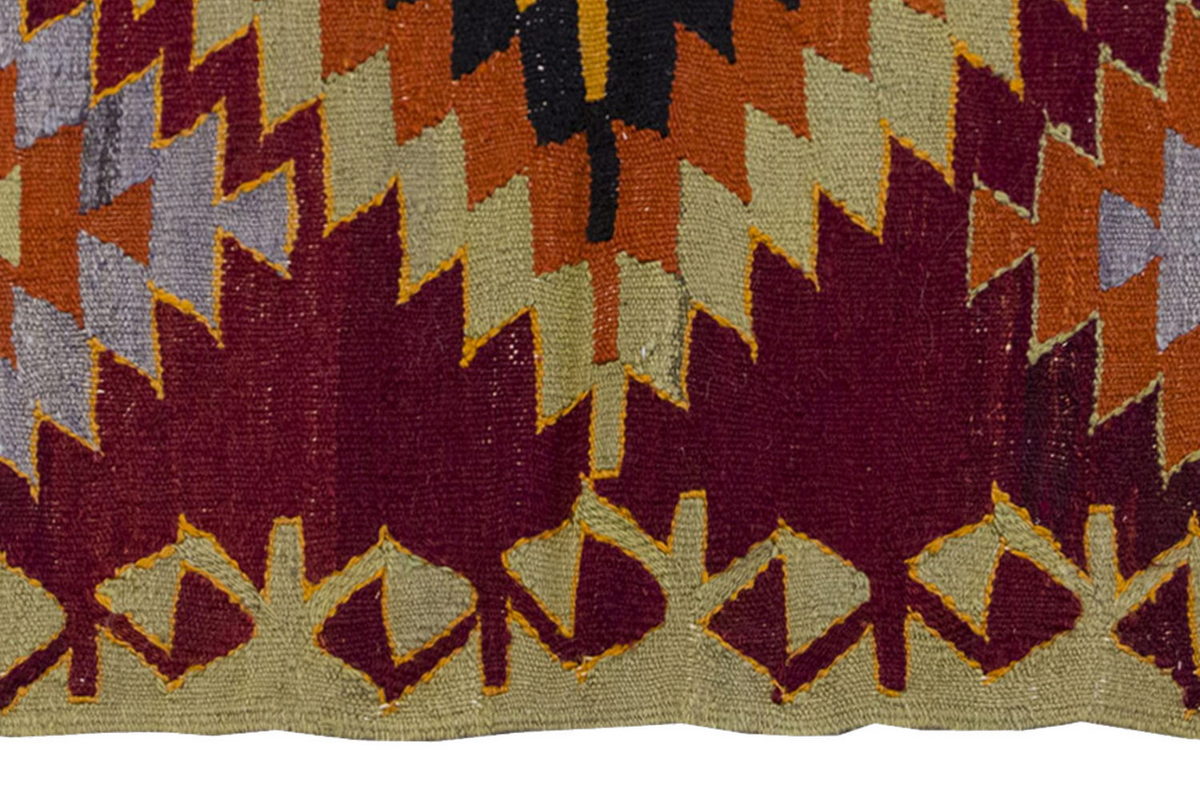 Vintage Kilim Rug,Denizli Kilim 2'7" x 3'1" feet 80 x 95 cm