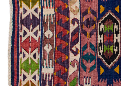 Vintage Kilim Rug, Sacıkara Tribal Kilim 2'7" x 4" feet 79 x 118 cm