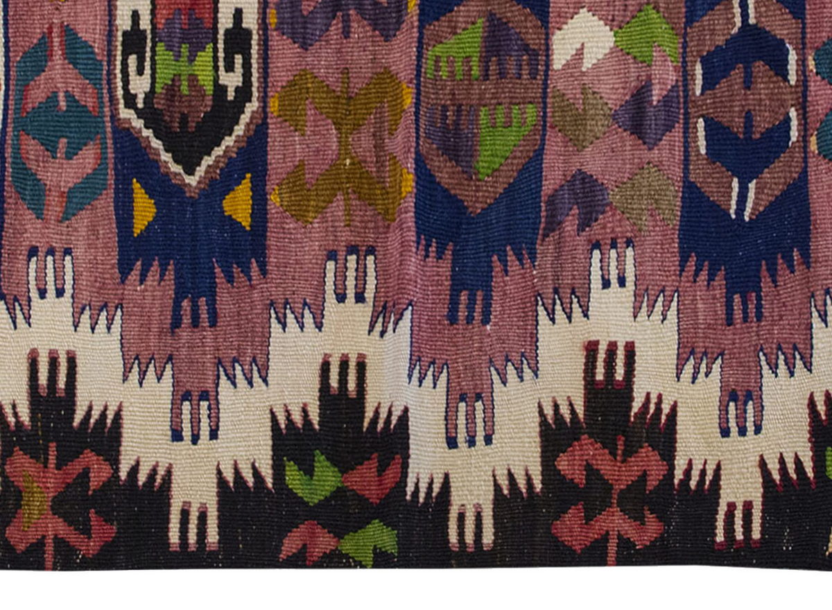 Vintage Kilim Rug, Sacıkara Tribal Kilim 2'7" x 4" feet 79 x 118 cm