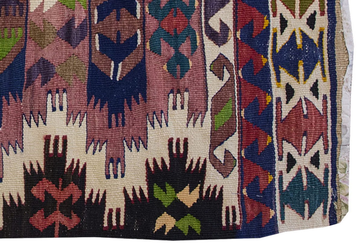 Vintage Kilim Rug, Sacıkara Tribal Kilim 2'7" x 4" feet 79 x 118 cm
