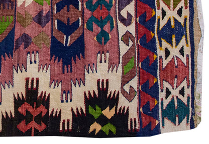 Vintage Kilim Rug, Sacıkara Tribal Kilim 2'7" x 4" feet 79 x 118 cm