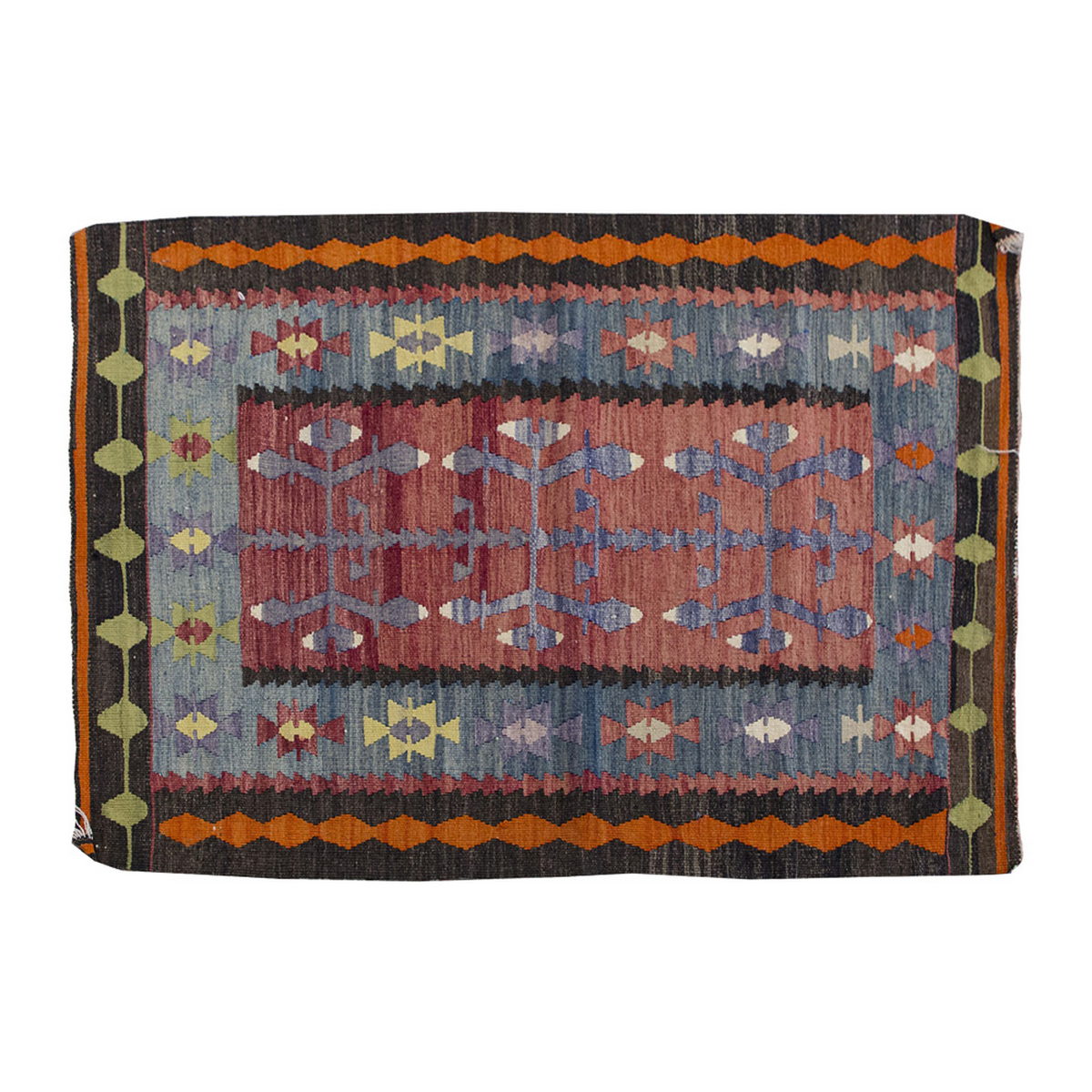 Vintage Kilim Rug,Denizli Kilim 2'7" x 4" feet 80 x 124 cm