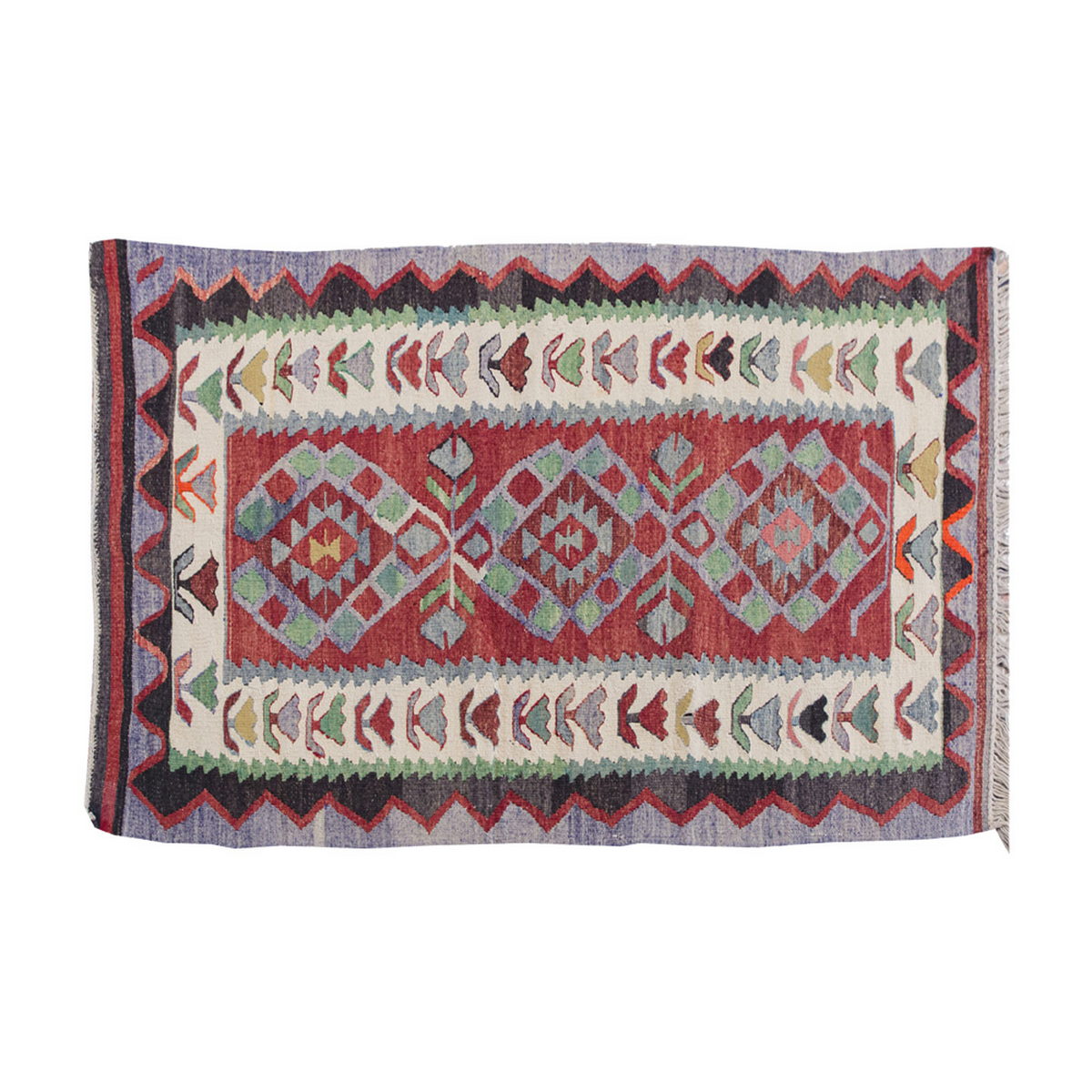 Vintage Kilim Rug,Denizli Kilim 2'7" x 4'7" feet 78 x 140 cm