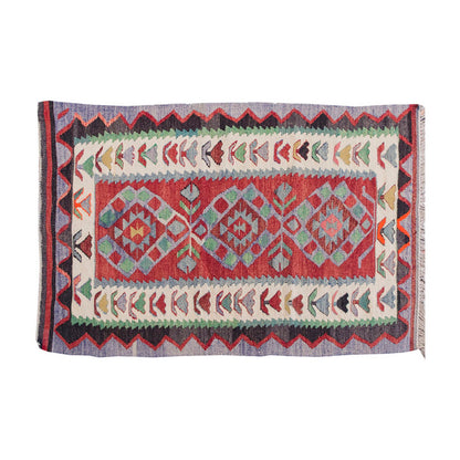 Vintage Kilim Rug,Denizli Kilim 2'7" x 4'7" feet 78 x 140 cm