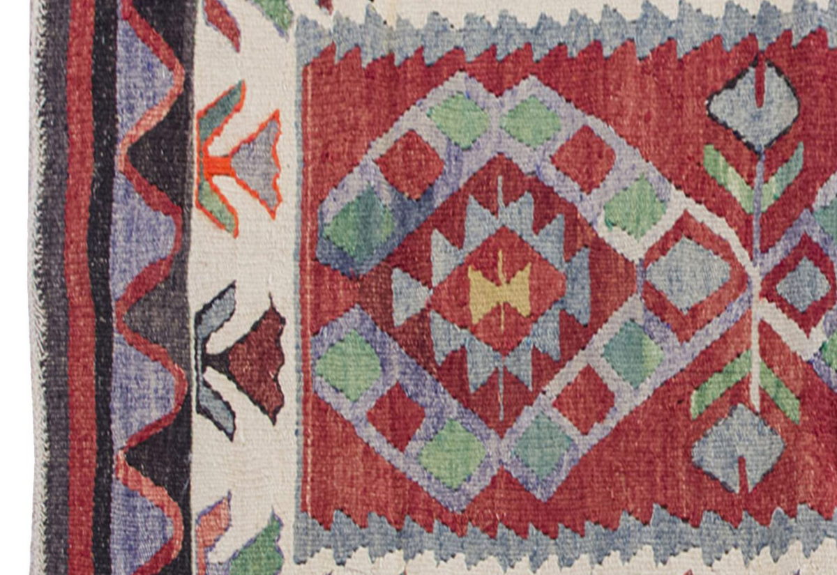 Vintage Kilim Rug,Denizli Kilim 2'7" x 4'7" feet 78 x 140 cm