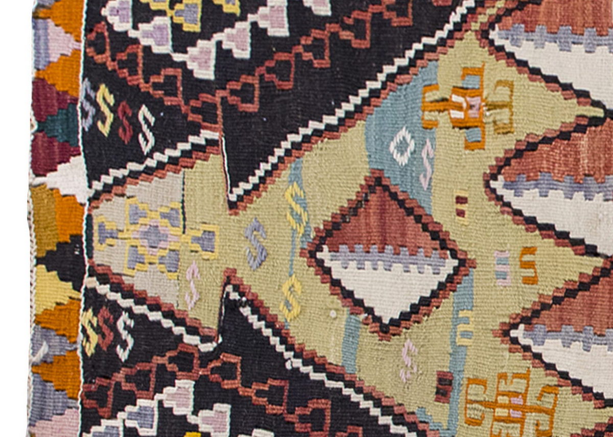 Vintage Kilim Rug,Cihanbeyli Konya Kilim 2'7" x 5'1" feet 79 x 155 cm