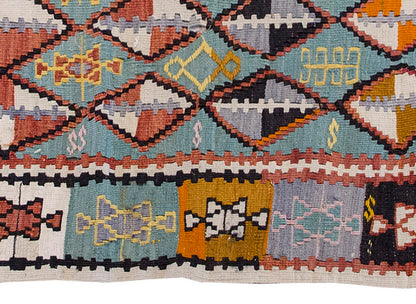 Vintage Kilim Rug,Cihanbeyli Konya Kilim 2'7" x 5'1" feet 79 x 155 cm