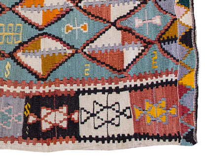 Vintage Kilim Rug,Cihanbeyli Konya Kilim 2'7" x 5'1" feet 79 x 155 cm