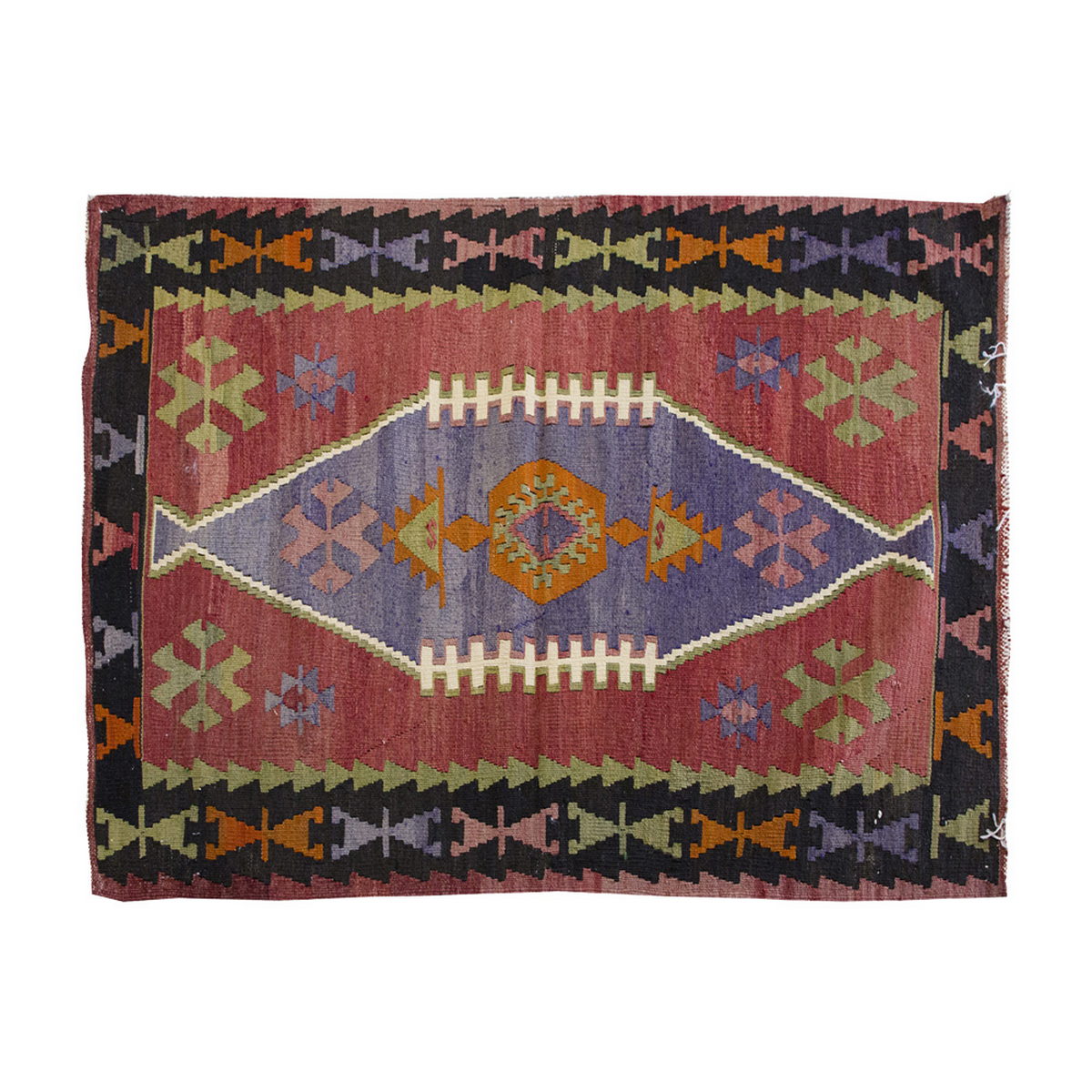 Vintage Kilim Rug,Afyon Emirdağ Kilim 2'7" x 5'3" feet 80 x 160 cm