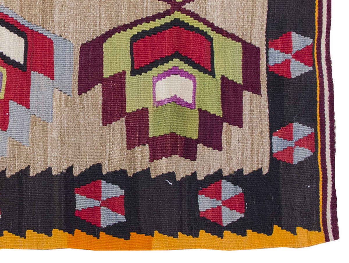Vintage Kilim Rug,Konya Kilim 2'8" x 4'2" feet 82 x 128 cm