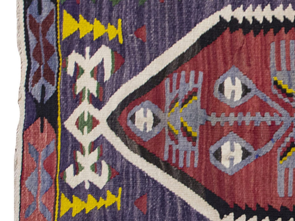 Vintage Kilim Rug,Denizli Kilim 2'9" x 3'8" feet 83 x 112 cm