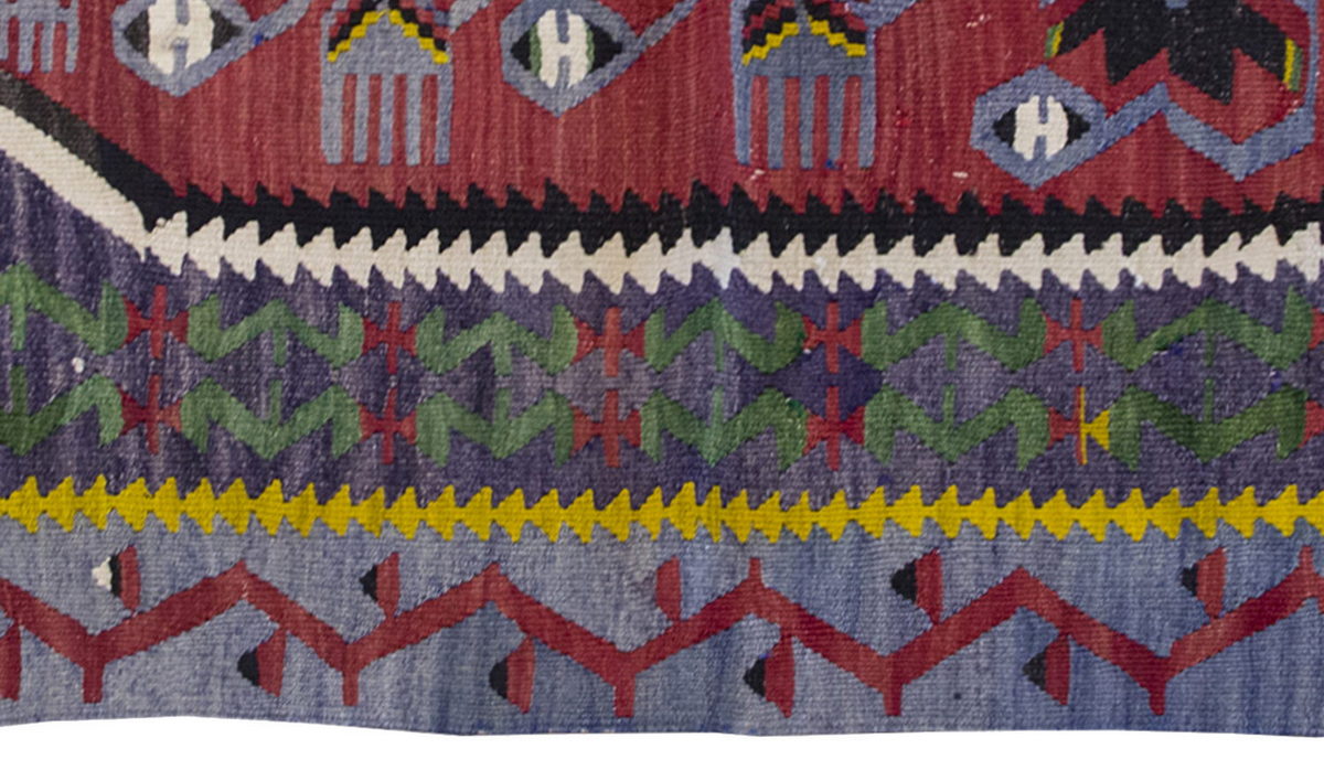 Vintage Kilim Rug,Denizli Kilim 2'9" x 3'8" feet 83 x 112 cm