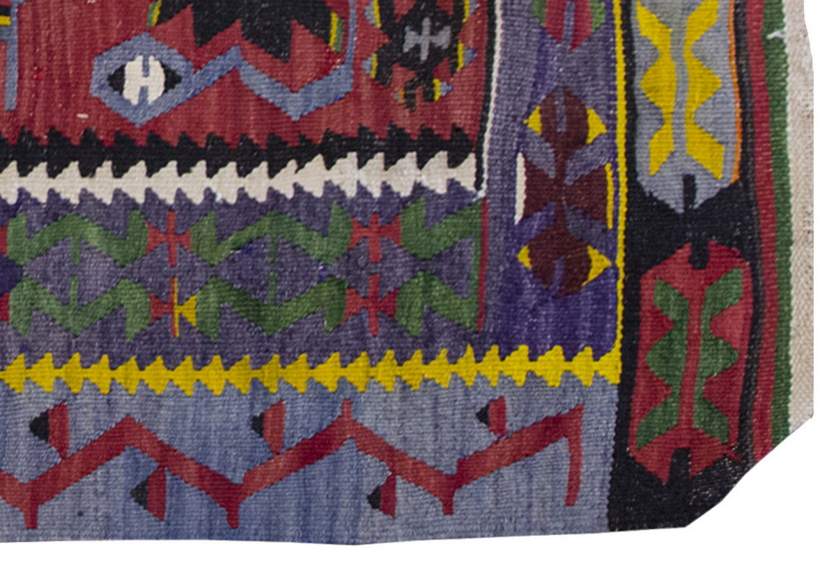 Vintage Kilim Rug,Denizli Kilim 2'9" x 3'8" feet 83 x 112 cm