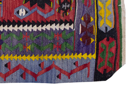 Vintage Kilim Rug,Denizli Kilim 2'9" x 3'8" feet 83 x 112 cm