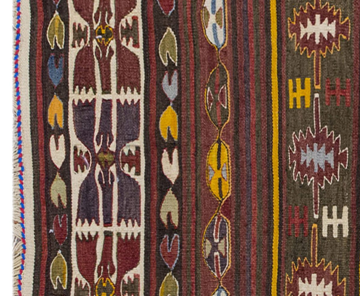 Vintage Kilim Rug,Konya Çiğil Kilim 2'9" x 4" feet 85 x 124 cm