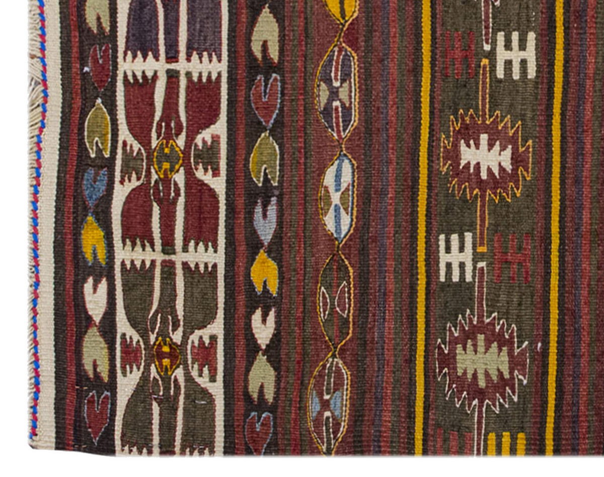 Vintage Kilim Rug,Konya Çiğil Kilim 2'9" x 4" feet 85 x 124 cm