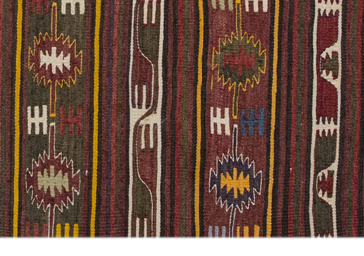 Vintage Kilim Rug,Konya Çiğil Kilim 2'9" x 4" feet 85 x 124 cm