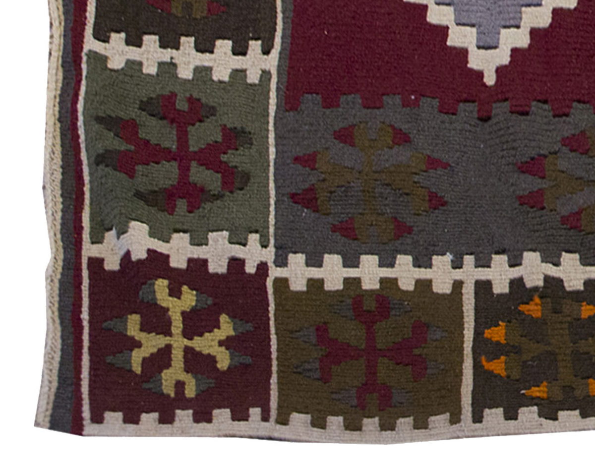 Vintage Kilim Rug,Kayseri Kilim 3'8" x 5'8" feet 112 x 172 cm