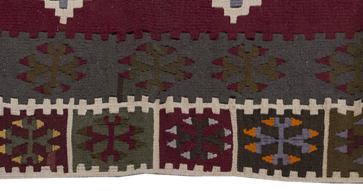 Vintage Kilim Rug,Kayseri Kilim 3'8" x 5'8" feet 112 x 172 cm