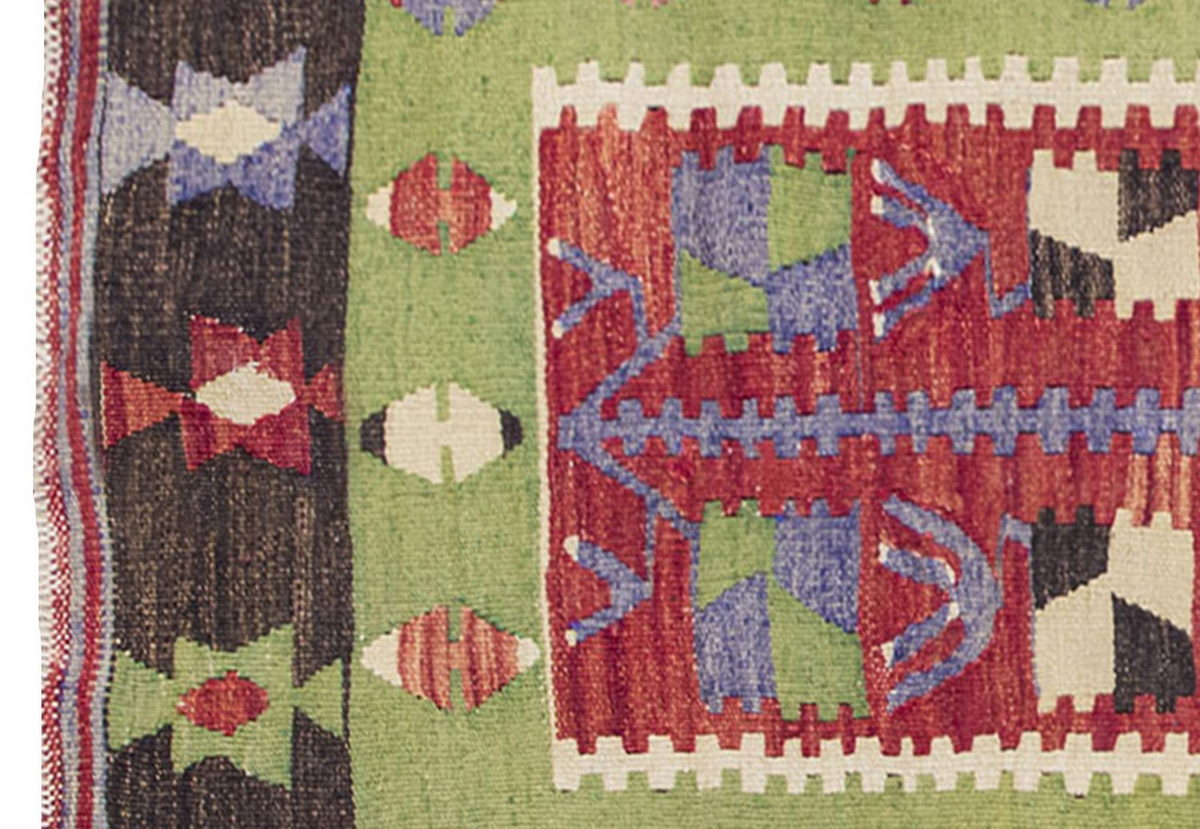 Vintage Kilim Rug,Denizli Kilim 2'9" x 4'7" feet 85 x 140 cm