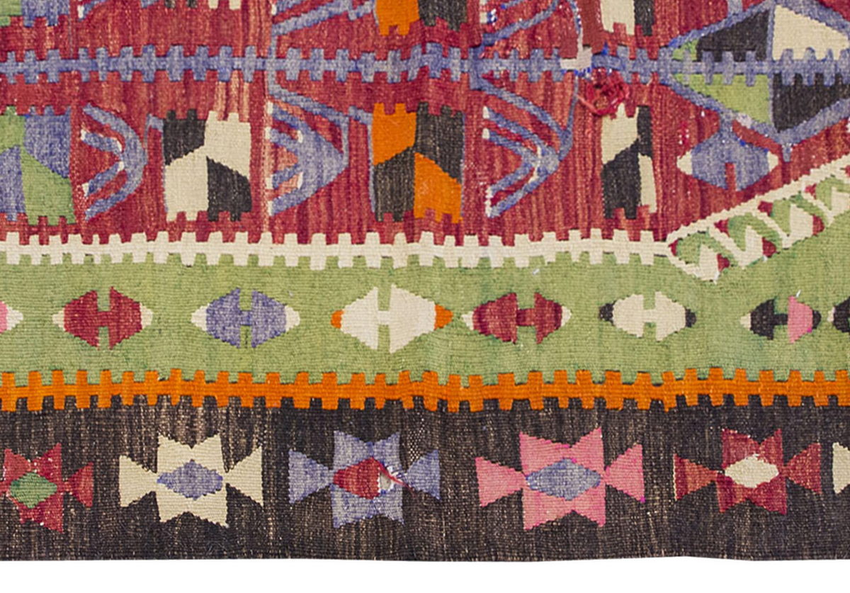 Vintage Kilim Rug,Denizli Kilim 2'9" x 4'7" feet 85 x 140 cm