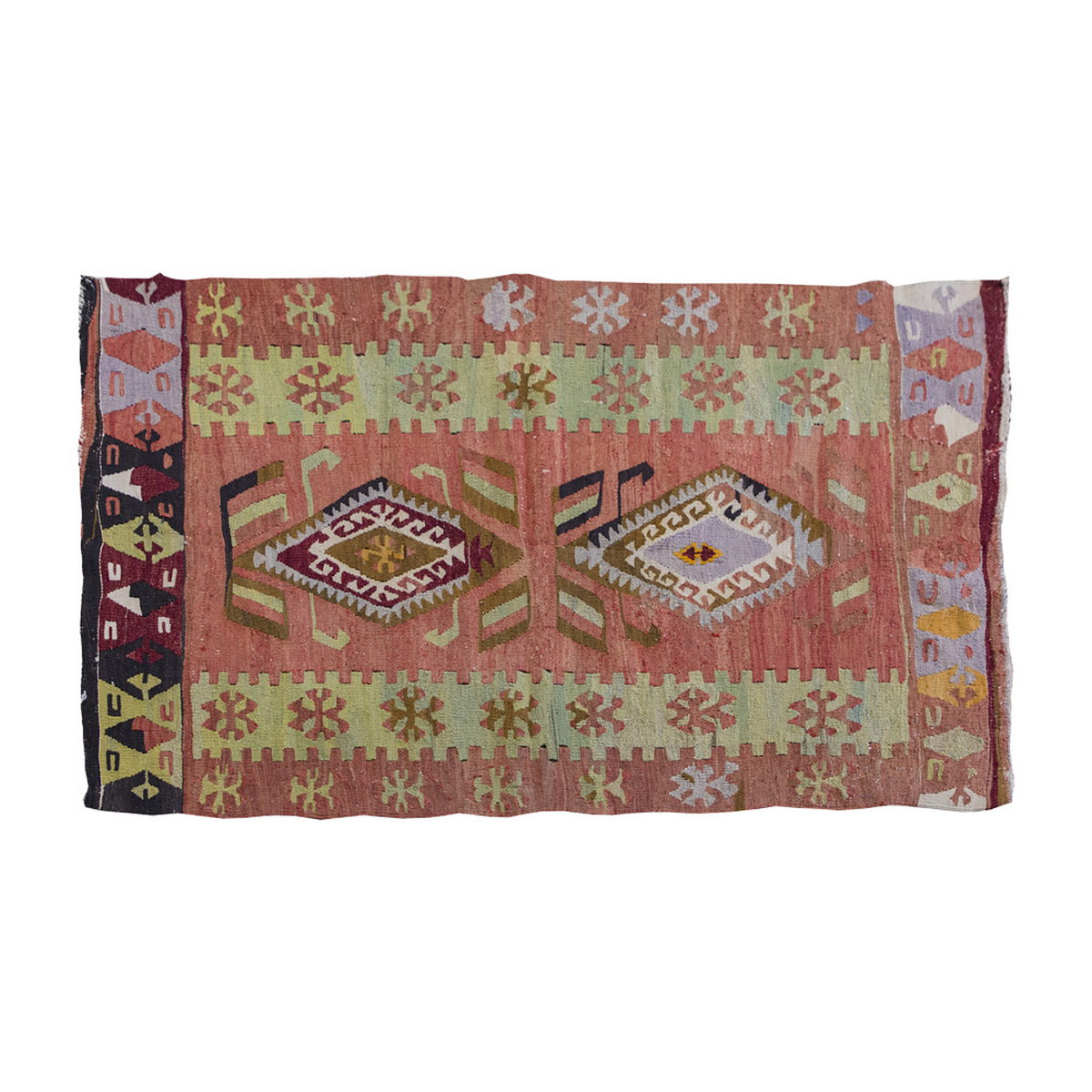Vintage Kilim Rug,Kırşehir Kilim 3" x 4" feet 86 x 124 cm
