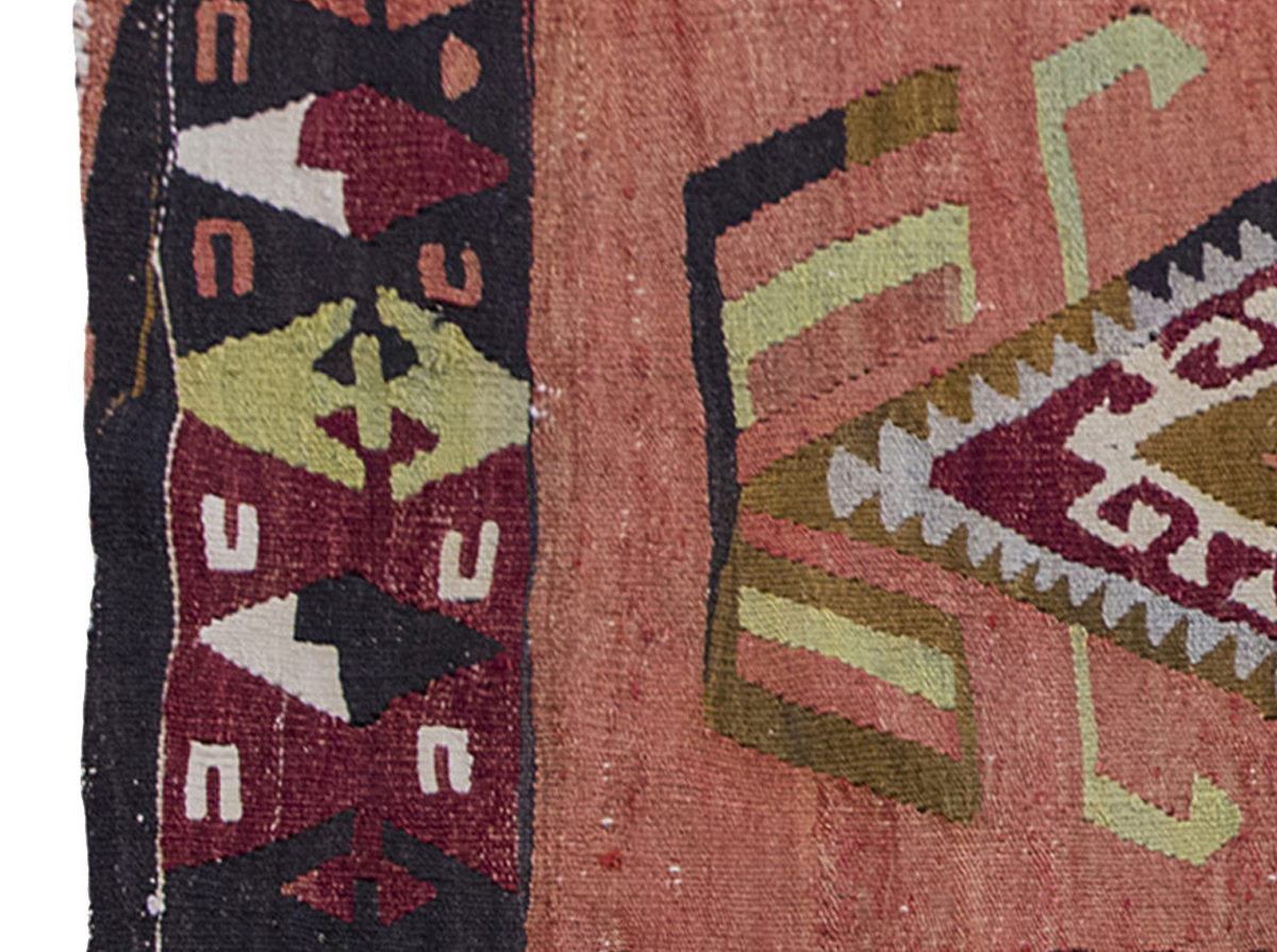 Vintage Kilim Rug,Kırşehir Kilim 3" x 4" feet 86 x 124 cm