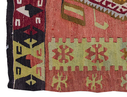 Vintage Kilim Rug,Kırşehir Kilim 3" x 4" feet 86 x 124 cm