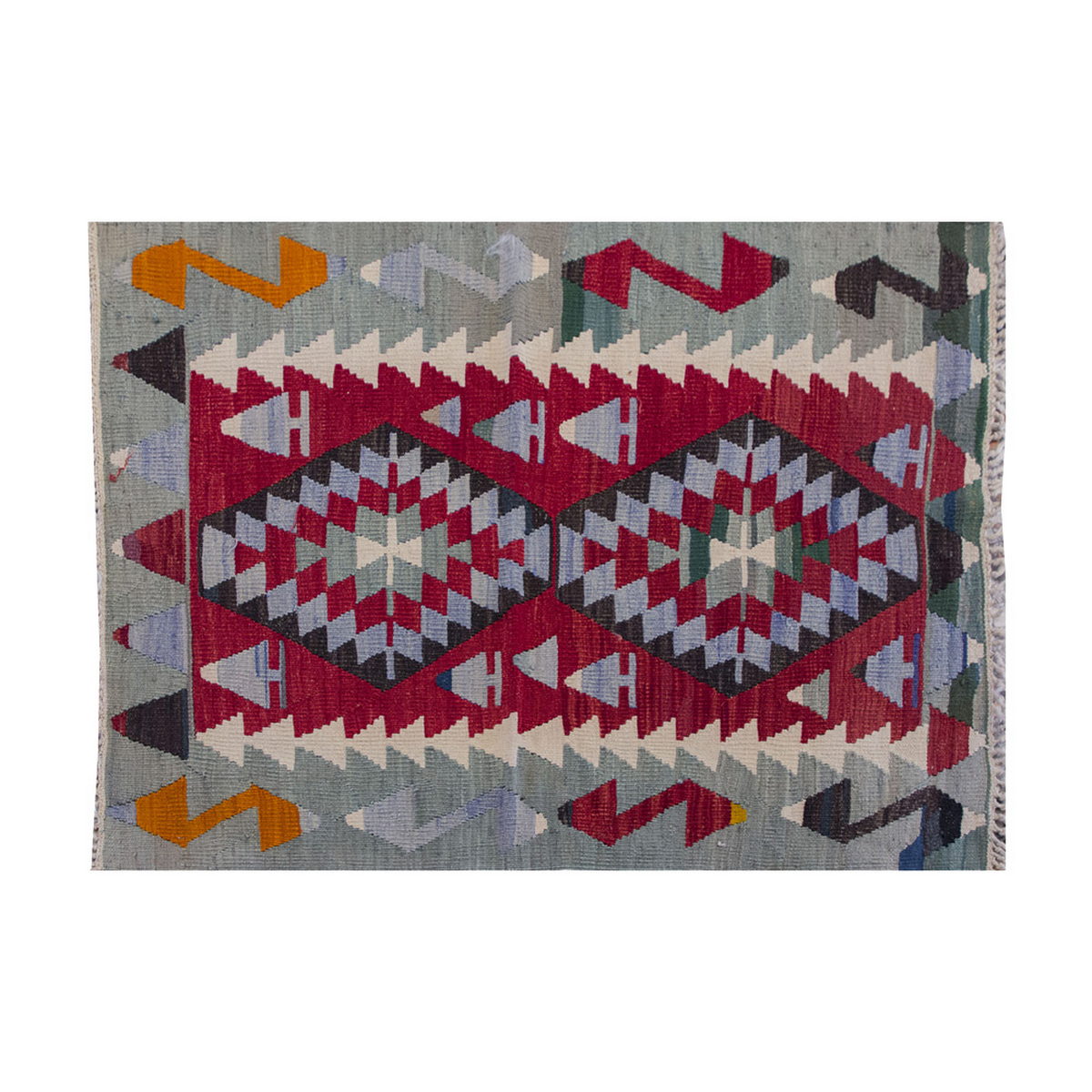 Vintage Kilim Rug,Denizli Kilim 3" x 4" feet 90 x 123 cm