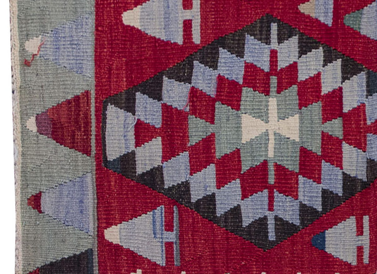 Vintage Kilim Rug,Denizli Kilim 3" x 4" feet 90 x 123 cm