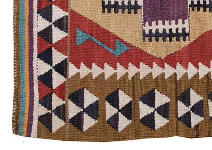 Vintage Kilim Rug,Maraş Kilim 3" x 4" feet 91 x 117 cm