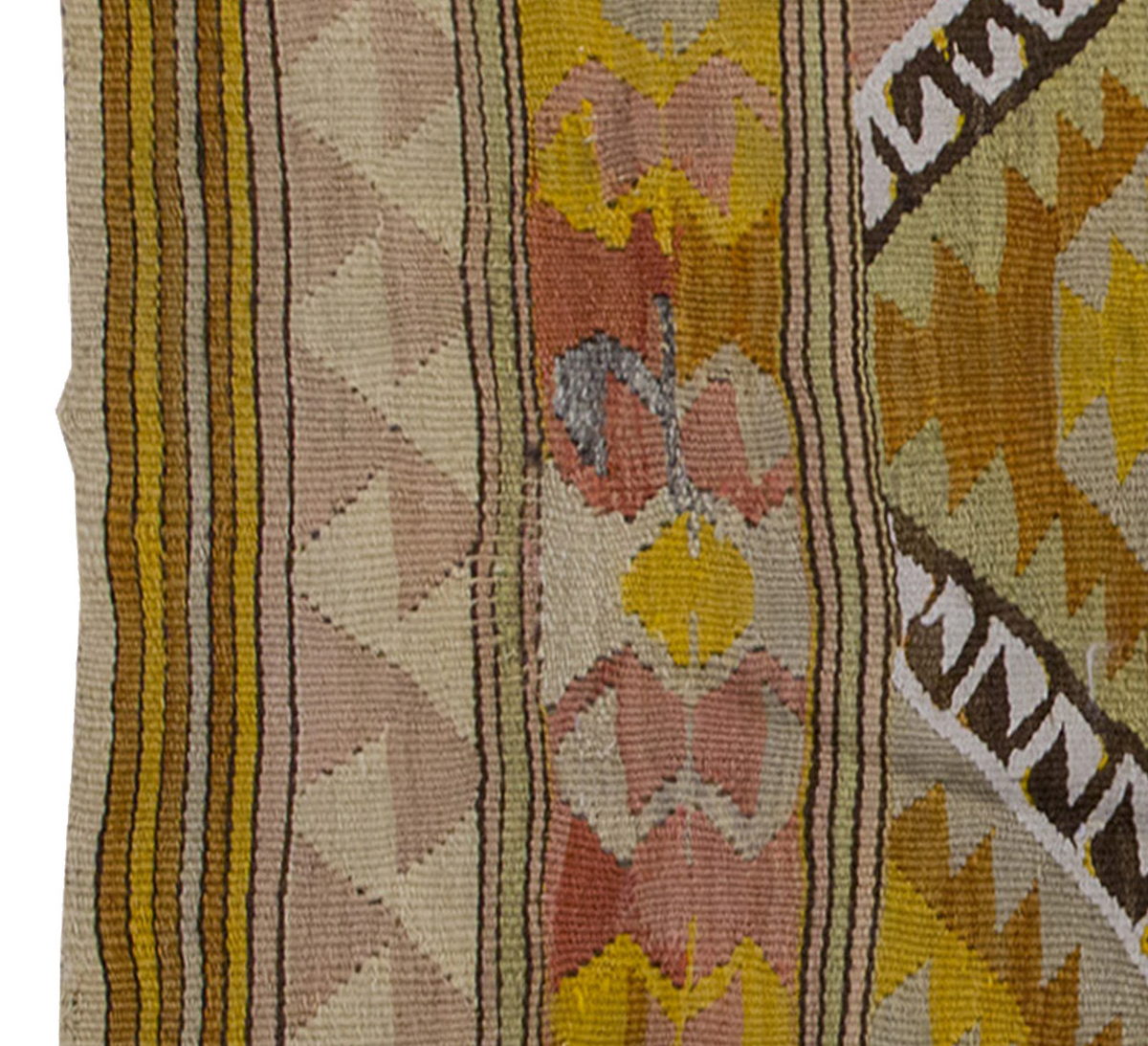 Vintage Kilim Rug,Denizli Kilim 3" x 4" feet 92 x 118 cm