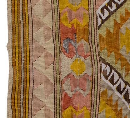 Vintage Kilim Rug,Denizli Kilim 3" x 4" feet 92 x 118 cm