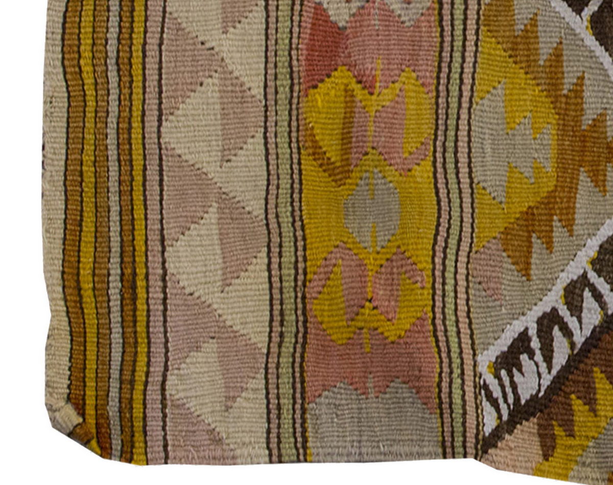Vintage Kilim Rug,Denizli Kilim 3" x 4" feet 92 x 118 cm